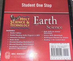 Holt Earth Science: Student One Stop CDROM - £9.45 GBP