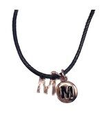 Michelle&#39;s Creatives 20 inch Gold Plated Monogram M Necklace on Black Wa... - $17.71 CAD