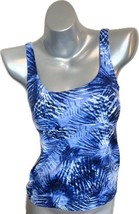 Lands End Tankini Swimsuit Top Size XS (2-4) Deep Sea Navy Blue Tie Dye Palm NEW - £27.45 GBP
