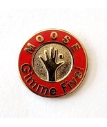 1980s Order Of The Moose Pin 5 Years Service Award Enamel Filled Gold To... - $28.02 CAD