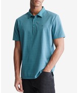 Calvin Klein Mens Smooth Cotton Feeder Stripe Polo Shirt Green Blue Slat... - $38.57 CAD