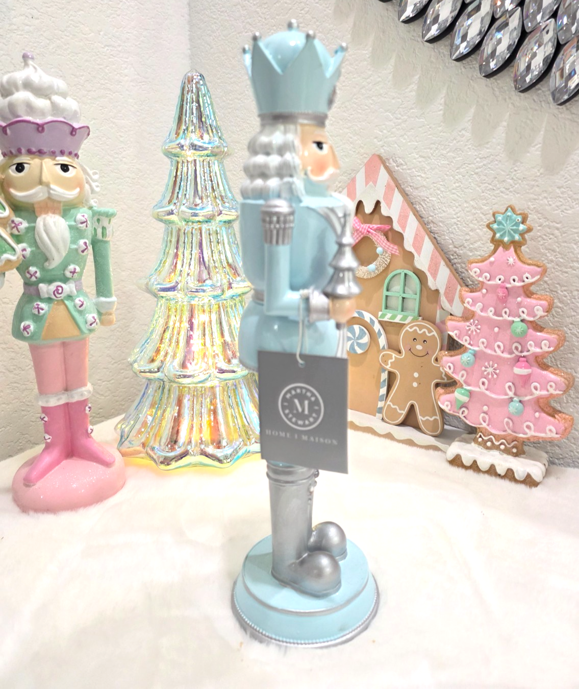 Christmas Martha Stewart Pastel Light Blue Nutcracker Figurine Statue 13.75" Item image 5