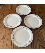 4 Lenox Chinastone Poppies On Blue 10.5” Dinner Plates Set Of 4 Plates - $35.15