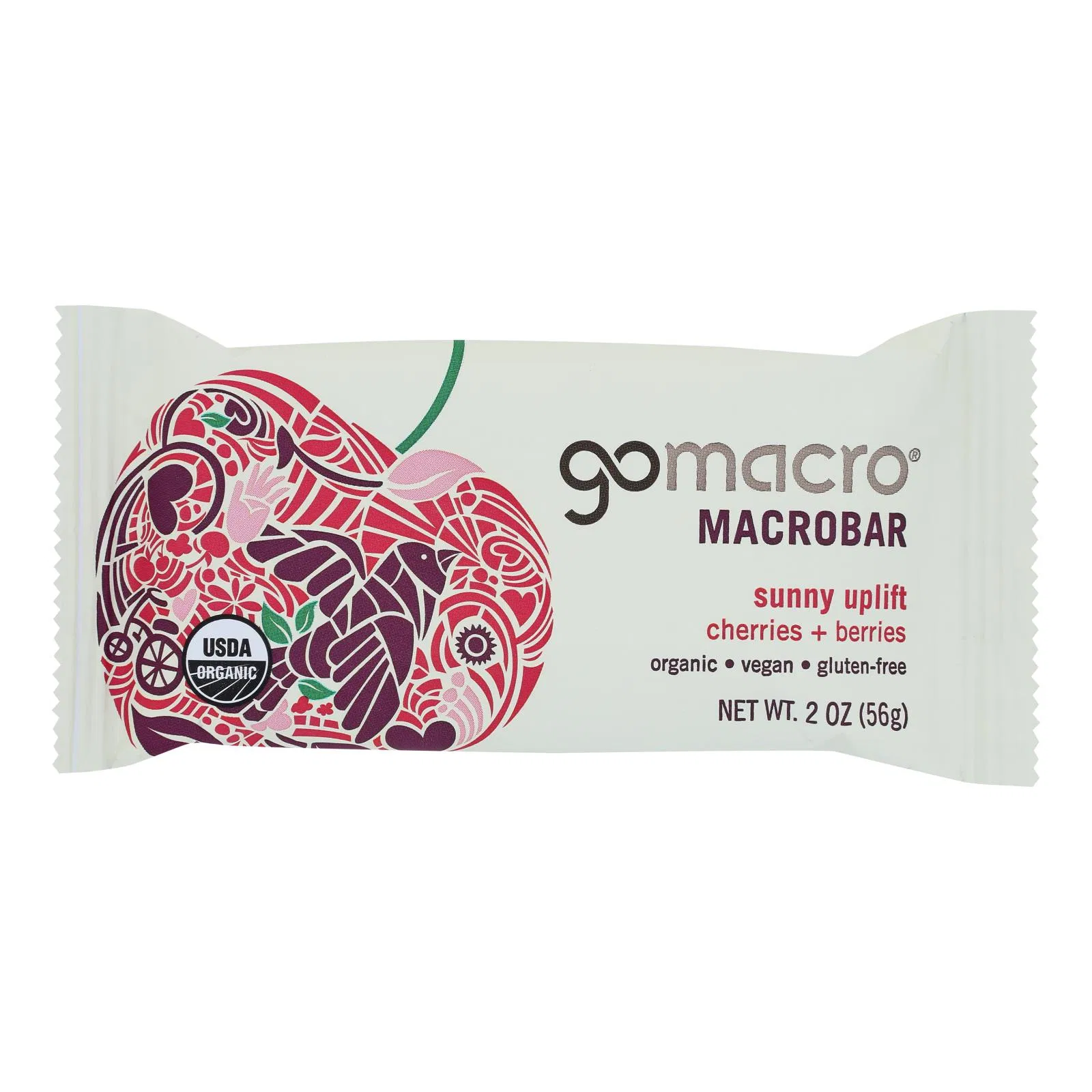 GoMacro Cherries and Berries, Case,12 snack bar 2 oz, kosher, organic - $53.99