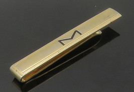 SWANK 925 Sterling Silver - Vintage Letter M Initial Shiny Tie Clip - TR2143 - £38.26 GBP