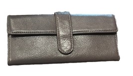 HOBO Leather Bifold Wallet Shadow Gray Grey/orange Credit Card - $842.42 MXN