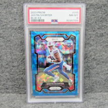 2023 Panini Prizm Justin Shorter Blue Ice Rookie RC 62/99 PSA 8 GEM MINT #310 - $54.95