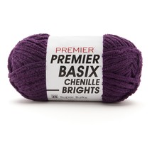 Premier Basix Chenille Brights Yarn-Eggplant 2126-27 - £13.46 GBP