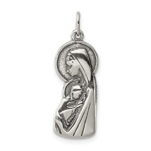 Sterling Silver Jesus &amp; Mary Charm Jewerly 27mm x 10mm - £13.23 GBP