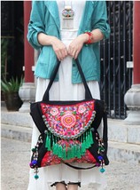 Newest Bohemia handmade tassel women bags canvas embroidery lagre shoulder bags  - £166.82 GBP