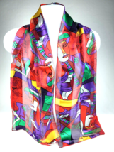 Vintage Pablo Picasso Art womens scarf Red / Purple Polyester 58&quot; x 13&quot; ... - $19.79