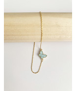 Blue Mother of Pearl Mini Butterfly Adjustable Bracelet - $35.00