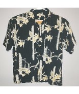 Vintage Tommy Bahama Palm Trees Black Hawaiian Button Up Silk Shirt XL X... - $26.39 CAD