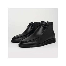 Men's TAYNO Wallabee Chukka Boots Mojave Smooth Leather Light Weight  Black image 6