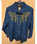 Bob Mackie Wearable Art Western Shirt Sz L Cowboy - €57,12 EUR Bob Mackie Wearable Art Western Shirt Sz L Cowboy - €57,12 EUR