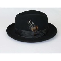 Men Bruno Capelo Dress Hat Australian Wool Crushable Fedora Giovani Un100 Black image 2