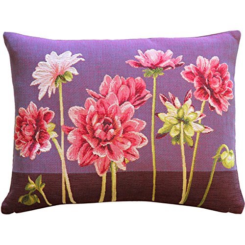 PILLOW DÉCOR Pink Dahlias Rectangular Tapestry Throw Pillow - $79.95