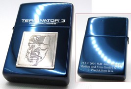 Terminator 3 Blue Titanium Zippo Oil Lighter 2000 Fired Rare - £106.55 GBP