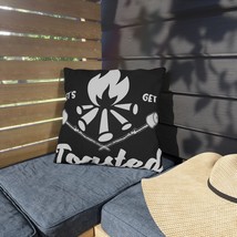 Humorous Black and White "Let's Get Toasted" Outdoor Pillow - $31.93+