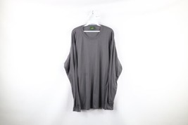 Vintage 90s Cabelas Mens 2XLT Blank Knit Long Sleeve T-Shirt Gray Polyester USA - £30.92 GBP