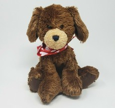 10&quot; Gund Brown Puppy Dog W/ Red Bandanna # 45564 Stuffed Animal Plush Toy Lovey - £29.18 GBP