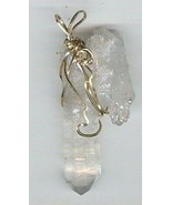 Gold-filled Wire Wrapped Tabby Quartz Crystal Pendant - $38.12 CAD