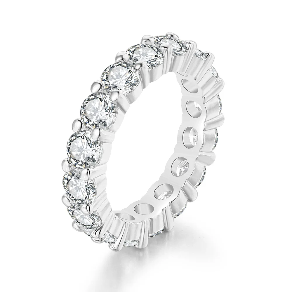 Iced Out Ring for Women Punk Hiphop AAA+ Cubic Zirconia GolCrystal Rings Accesso - £10.80 GBP