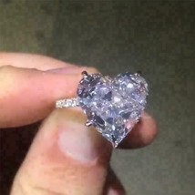 5Ct Diamond Heart Shape Promise Engagement Ring Solid 14K White Gold Finish - £77.42 GBP