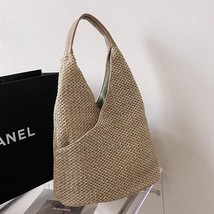 Meki new women handbag large straw casual tote bag hollow out outdoor holiday beach bag thumb200