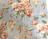 Vintage Cotton Linen Drapery Upholstery Fabric 56 X 1 yard Peonies? Wave... - $15.83