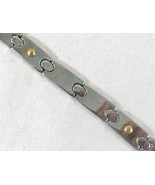 Gold Accent - Stainless Steel Link Bracelet - Men or Women - £17.71 GBP