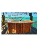 V40 six seat tiki bar with storage cabinets, wheels, electrical outlets ... - $2,499.00