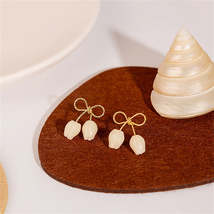 Quartz &amp; 18K Gold-Plated Tulip Blossom Bow Stud Earrings - $13.99