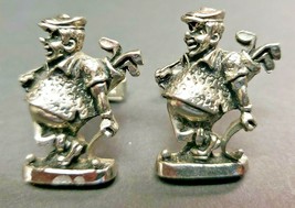 Vintage Collector Golfer Silver Tone Cuff Link Set - £12.01 GBP