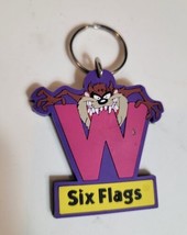 Vintage Taz Keychain Six Flags Tasmanian Devil W 1990s VTG Key Ring 1996 - $9.12