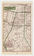 1951 Original Vintage Map Of Minneapolis Wisconsin Downtown Business Center - £15.32 GBP