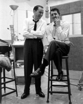 Frank Sinatra Dean Martin full length pose laughing in recording studio 16x20  - £18.04 GBP