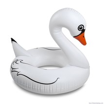 NEW! Big Mouth Inc Giant White Swan Pool Float Ring 4 Feet Wide Ages 8+ - £19.61 GBP
