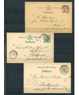 Germany 1875 and up 3 Postal Stationary card 5pf  6358 - £4.93 GBP