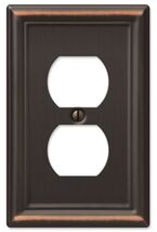 Amerelle Chelsea Aged Bronze 1 gang Stamped Steel Duplex Wall Plate - $7.95