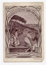 1903 Norddeutscher Lloyd Bremen Mail Steamer Kronprinz Wilhelm Dinner Menu  - £52.94 GBP