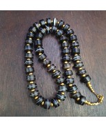 indo himalayan black Agate beads soleimani banded agate beaded necklace - $59.80