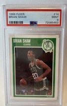 1989 Fleer Brian Shaw Rookie RC #14 PSA 9 Mint Boston Celtics - £9.92 GBP