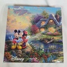 2016 Thomas Kinkade Disney Minnie and Mickey Mouse Kiss 750 Piece Puzzle - £8.66 GBP