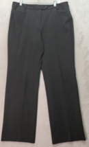 Talbots Dress Pants Women&#39;s Size 16 Black Dark Wash Stretch Pockets Flat Front - £18.11 GBP