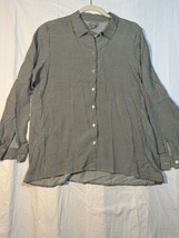 Women’s J. Jill Gingham Button Down Shirt Blouse Long Sleeve Size M - £11.59 GBP