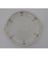 MZ Altrohlau CMR Czechoslovakia Cake Plate w Roses on Rim Gold Rim 10-in... - $16.17 CAD