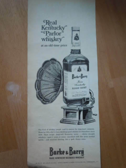 Burke &amp; Barry Rare Kentucky Whiskey Print Magazine Advertisement  1967 - $3.99