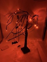 24” LED Lighted Willow Tree Black Sparkle  Halloween Decor Battery Powered New - £17.03 GBP