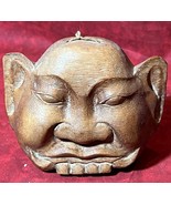 Vintage Hand Carved Wood Folk Art Balinese Cowbell Carving Figural Face ... - $1,099.12 MXN
